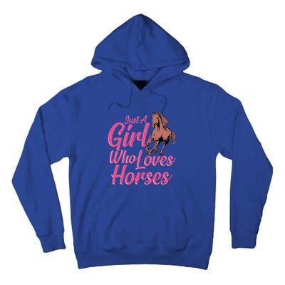 Just A Who Loves Horses Equestrian Horseback Riding Gift Tall Hoodie