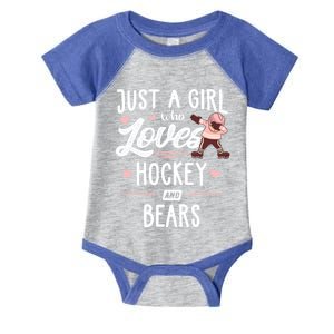 Just A Who Loves Hockey And Bears Gift Gift Infant Baby Jersey Bodysuit