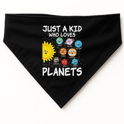 Just A Who Loves Planets Space Solar System Boy Girl USA-Made Doggie Bandana