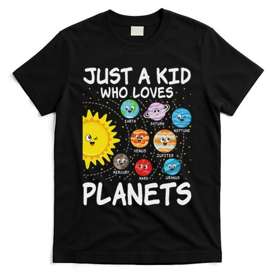 Just A Who Loves Planets Space Solar System Boy Girl T-Shirt