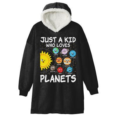 Just A Who Loves Planets Space Solar System Boy Girl Hooded Wearable Blanket