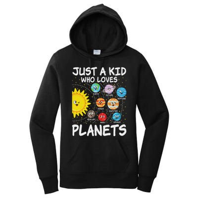 Just A Who Loves Planets Space Solar System Boy Girl Women's Pullover Hoodie