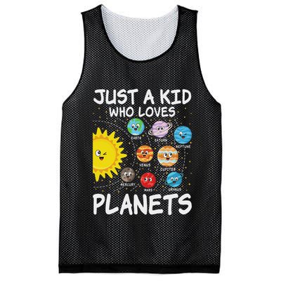 Just A Who Loves Planets Space Solar System Boy Girl Mesh Reversible Basketball Jersey Tank