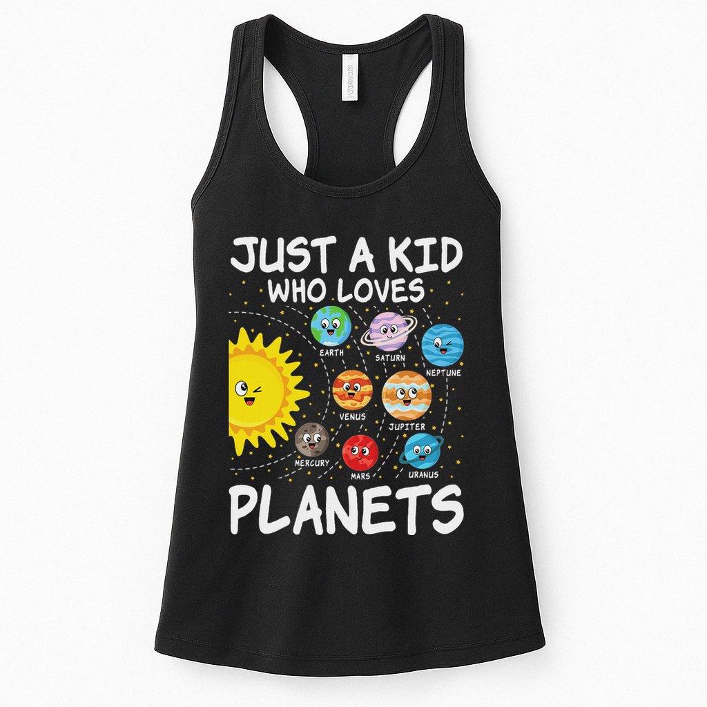 Just A Who Loves Planets Space Solar System Boy Girl Womens Tank Top