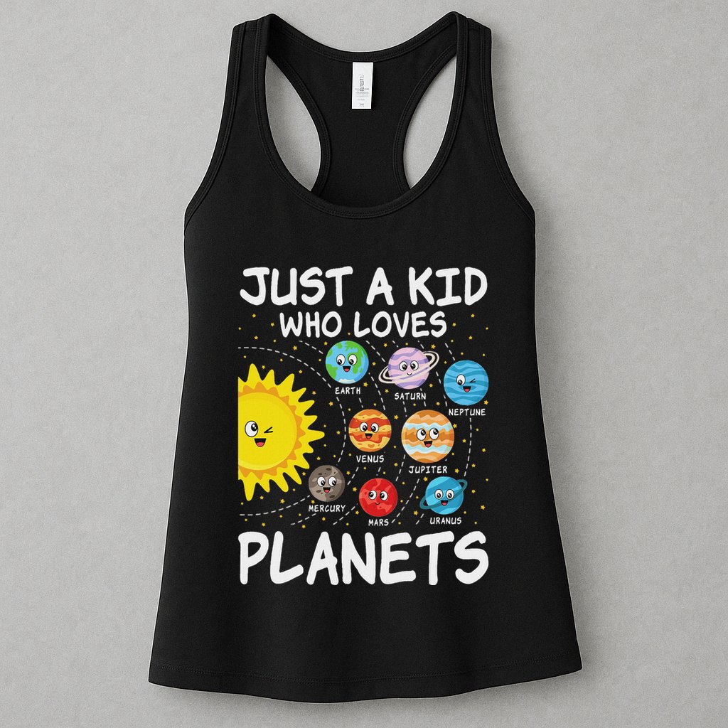 Just A Who Loves Planets Space Solar System Boy Girl Womens Tank Top