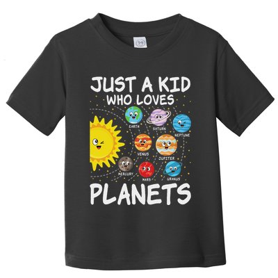 Just A Who Loves Planets Space Solar System Boy Girl Toddler T-Shirt