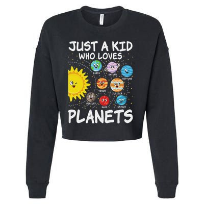 Just A Who Loves Planets Space Solar System Boy Girl Cropped Pullover Crew