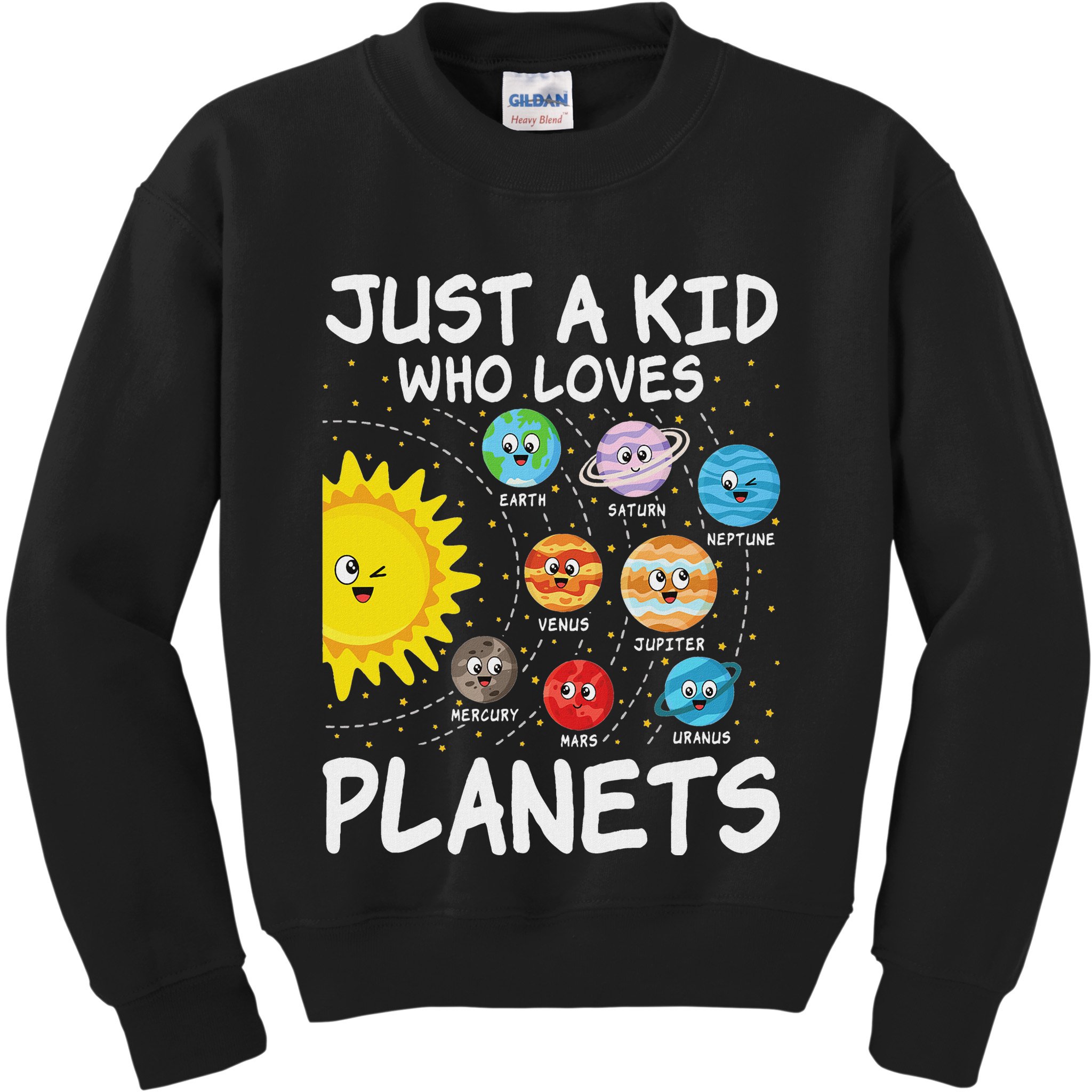 Just A Who Loves Planets Space Solar System Boy Girl Kids Sweatshirt