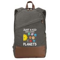 Just A Who Loves Planets Space Solar System Boy Girl Cotton Canvas Backpack