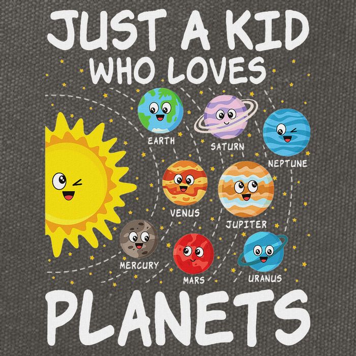 Just A Who Loves Planets Space Solar System Boy Girl Cotton Canvas Backpack
