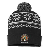 Just A Who Loves Chickens Rainbow Gifts Poultry Lover USA-Made Snowflake Beanie