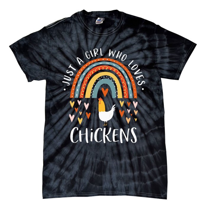 Just A Who Loves Chickens Rainbow Gifts Poultry Lover Tie-Dye T-Shirt