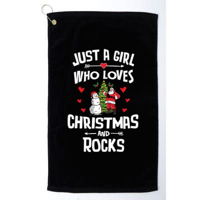 Just A Who Loves Christmas And Rocks Gift Platinum Collection Golf Towel