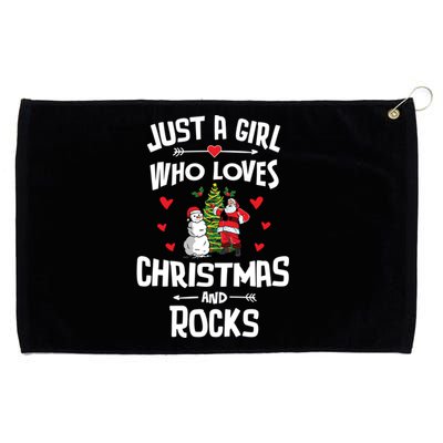 Just A Who Loves Christmas And Rocks Gift Grommeted Golf Towel