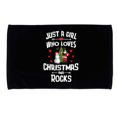 Just A Who Loves Christmas And Rocks Gift Microfiber Hand Towel