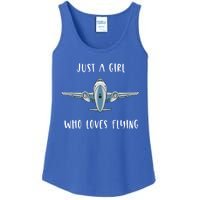 Just A Who Love Flying Female Pilot Aviation Airplane Meaningful Gift Ladies Essential Tank