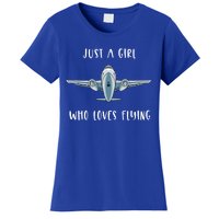 Just A Who Love Flying Female Pilot Aviation Airplane Meaningful Gift Women's T-Shirt