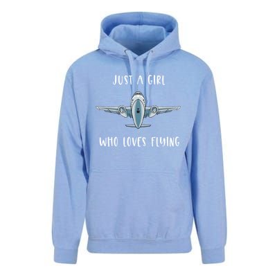 Just A Who Love Flying Female Pilot Aviation Airplane Meaningful Gift Unisex Surf Hoodie