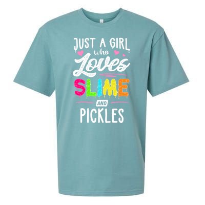 Just A Who Loves Slime And Pickles Gift Sueded Cloud Jersey T-Shirt