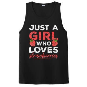 Just A  Who Loves Strawberries Red Berry Strawberry PosiCharge Competitor Tank