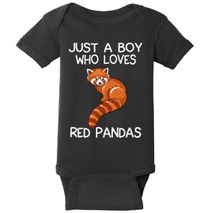 Just A Who Loves Red Pandas Gift Red Panda Baby Bodysuit