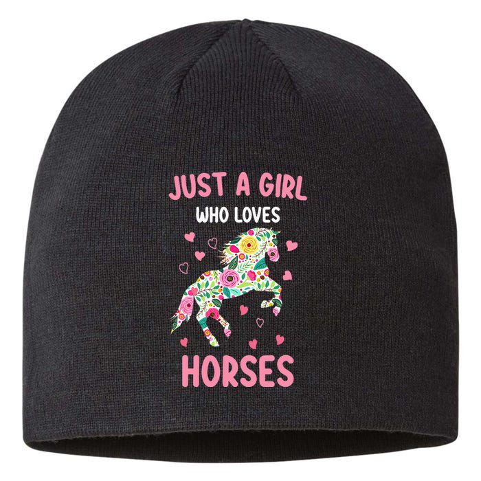 Just A Who Loves Horses Equestrian For Girls Sustainable Beanie