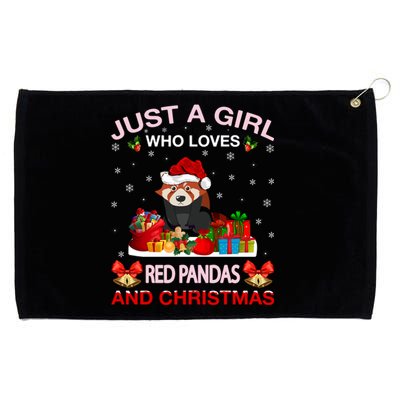 Just A Who Loves Red Pandas And Christmas Meaningful Gift Grommeted Golf Towel