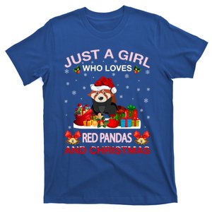 Just A Who Loves Red Pandas And Christmas Meaningful Gift T-Shirt