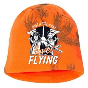 Just A Who Loves Flying Airplane Pilot Pilot Gift Kati - Camo Knit Beanie