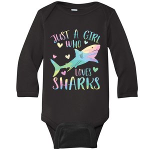 Just A Who Loves Sharks Cute Shark Lover Themed Baby Long Sleeve Bodysuit