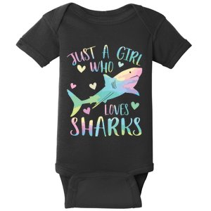 Just A Who Loves Sharks Cute Shark Lover Themed Baby Bodysuit