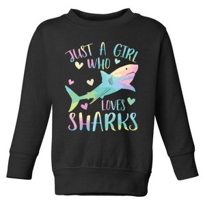 Just A Who Loves Sharks Cute Shark Lover Themed Toddler Sweatshirt