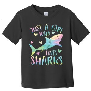 Just A Who Loves Sharks Cute Shark Lover Themed Toddler T-Shirt