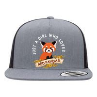 Just A Who Loves Red Pandas Cute Red Panda Flat Bill Trucker Hat