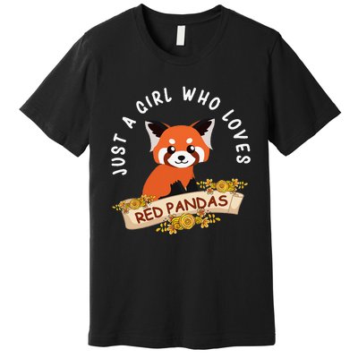 Just A Who Loves Red Pandas Cute Red Panda Premium T-Shirt