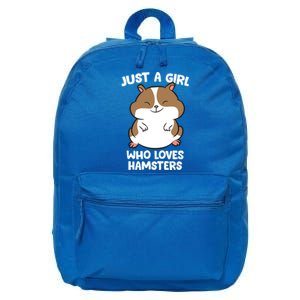 Just A Who Loves Hamsters Cute Hamster Funny Gift 16 in Basic Backpack