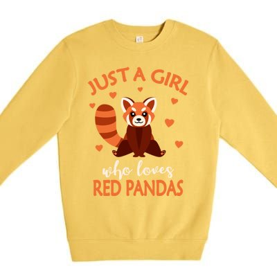 Just A Who Loves Red Pandas Red Panda Gift Premium Crewneck Sweatshirt