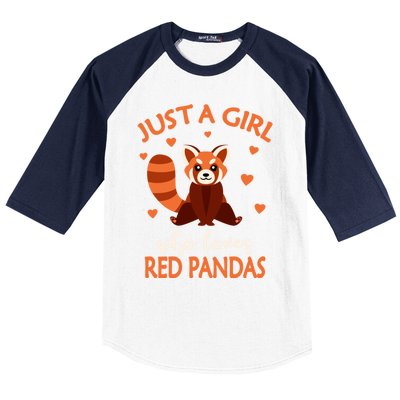 Just A Who Loves Red Pandas Red Panda Gift Baseball Sleeve Shirt