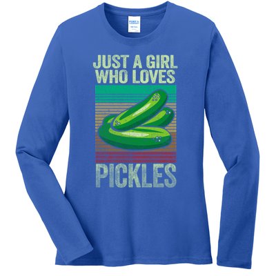 Just A Who Loves Pickles Pickle Cool Gift Ladies Long Sleeve Shirt