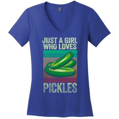 Just A Who Loves Pickles Pickle Cool Gift Women's V-Neck T-Shirt