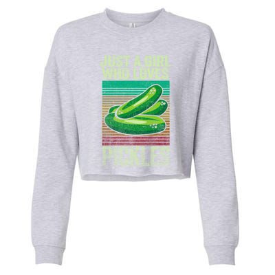 Just A Who Loves Pickles Pickle Cool Gift Cropped Pullover Crew