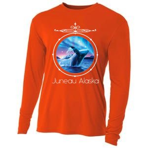 Juneau Alaska Whale Watching Aurora Borealis Souvenir Gift Cooling Performance Long Sleeve Crew