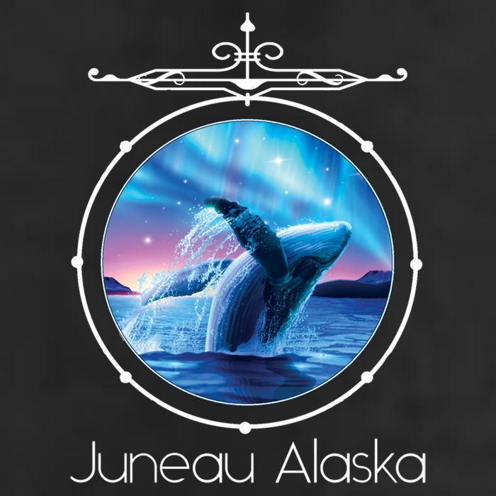 Juneau Alaska Whale Watching Aurora Borealis Souvenir Gift Golf Towel