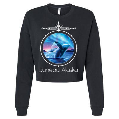 Juneau Alaska Whale Watching Aurora Borealis Souvenir Gift Cropped Pullover Crew