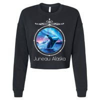 Juneau Alaska Whale Watching Aurora Borealis Souvenir Gift Cropped Pullover Crew