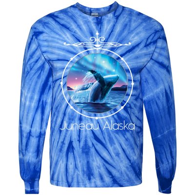 Juneau Alaska Whale Watching Aurora Borealis Souvenir Gift Tie-Dye Long Sleeve Shirt