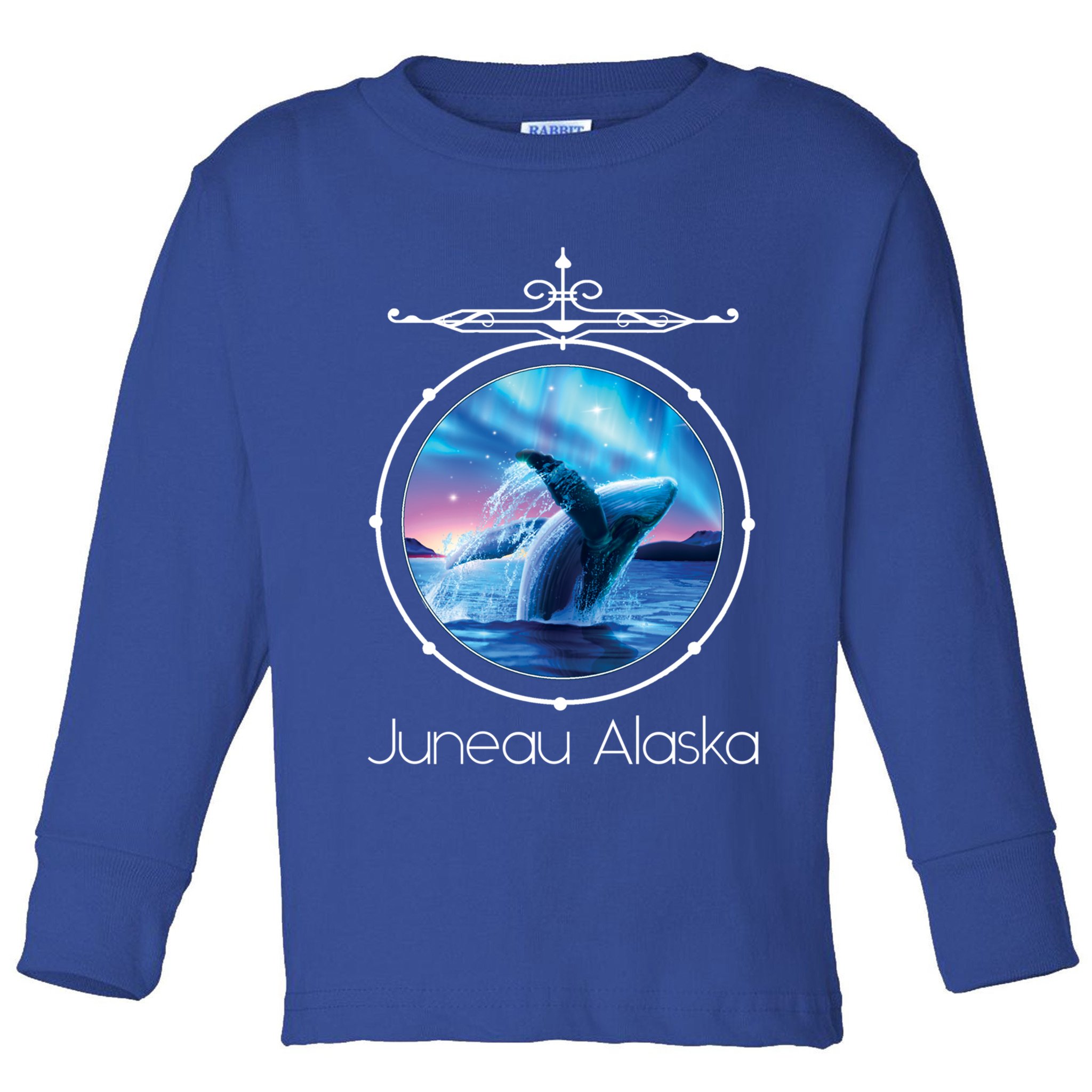 Juneau Alaska Whale Watching Aurora Borealis Souvenir Gift Toddler Long Sleeve Shirt