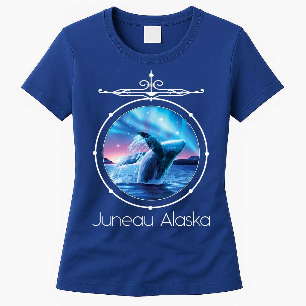 Juneau Alaska Whale Watching Aurora Borealis Souvenir Gift Womens T-Shirt