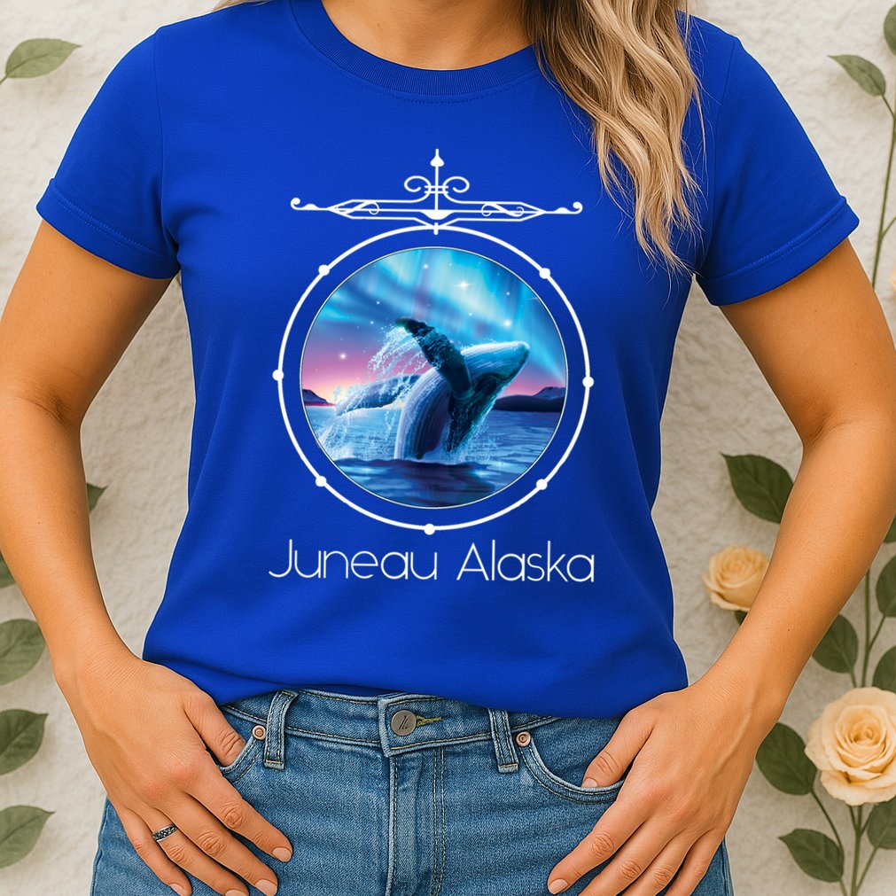 Juneau Alaska Whale Watching Aurora Borealis Souvenir Gift Womens T-Shirt