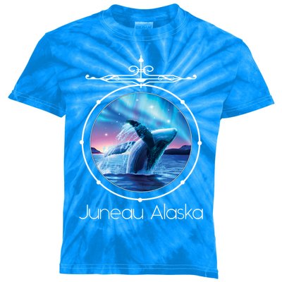 Juneau Alaska Whale Watching Aurora Borealis Souvenir Gift Kids Tie-Dye T-Shirt